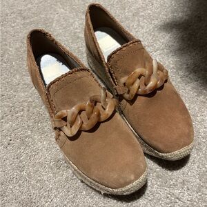 Dolce Vita Tan Loafers with Chain Detail